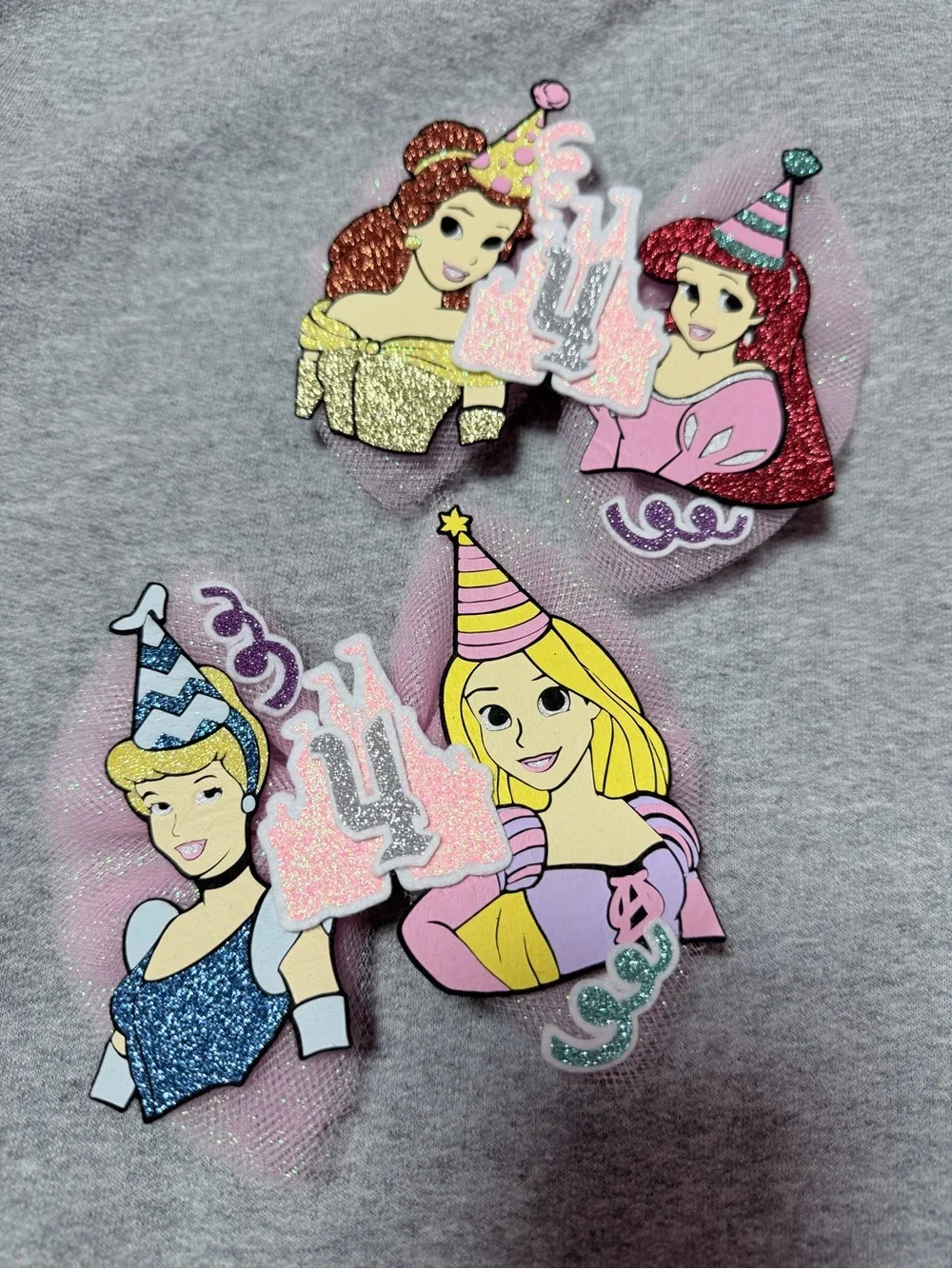 Girls' Glitter Princess Birthday Bow 4